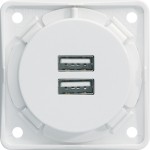 Berker 926102509 USB Ladesteckdose 230 V 2-fach 3A Integro polarweiß matt 