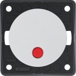 Berker 937622539 Kontroll-Ausschalter 2-polig mit Aufdruck '0' 12V rote Linse Kontroll-LED Integro Flow/Pure polarweiß glänzend 