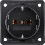 Berker 9418505 Schuko-Steckdose mit Schraubklemmen Integro Modul-Einsätze schwarz matt 