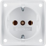 Berker 941852502 Schuko-Steckdose mit Schraubklemmen Integro Modul-Einsätze polarweiß matt 