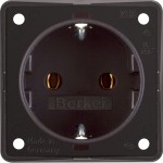 Berker 947782501 Schuko-Steckdose mit Steckklemmen Integro Modul-Einsätze braun matt 