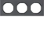 Berker MAN0106717 Rahmen 3-fach R.3 Schwarzchrom matt/schwarz 
