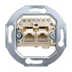 Busch-Jaeger 0214 UAE-Anschlussdose mit Schrägauslass 2 parallel geschaltete Steckbuchsen 2x8 (8)-polig 2CKA000230A0235 