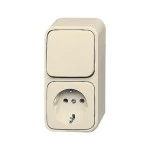 Busch-Jaeger 2601/6/2300 EAP Kombination Schuko Steckdose mit Wippschalter Aus- und Wechselschaltung 2CKA001641A0174 