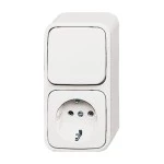Busch-Jaeger 2601/6/2300EAPW500 Kombination Schuko Steckdose mit Wippschalter Aus- und Wechselschaltung 2CKA001641A0235 