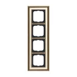 Busch-Jaeger 1724-848 Rahmen 4-fach Messing antik elfenbeinweiß 2CKA001754A4656 