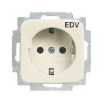Busch-Jaeger 20 EUC/DV-212 Schuko-Steckdose mit Aufdruck 'EDV' cremeweiß 2CKA002011A2159 