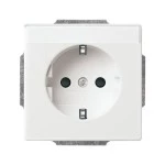 Busch-Jaeger 20 EUN-84 Schuko-Steckdose mit Beschriftungsfeld studioweiß 2CKA002011A3727 