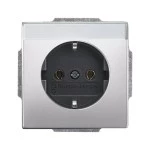 Busch-Jaeger 20 EUN-866 Schuko-Steckdose mit Beschriftungsfeld edelstahl 2CKA002011A3851 