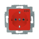 Busch-Jaeger 20 EUC/DV-217-101 Schuko-Steckdose mit Aufdruck 'EDV' rot 2CKA002011A6251 