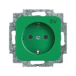 Busch-Jaeger 20 EUC-13-212-103 Schuko-Steckdose mit Aufdruck grün 2CKA002011A6259 