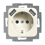 Busch-Jaeger 20 EUCB2USB-212 Schuko-/ 2x USB-Steckdose cremeweiß 2CKA002011A6263 