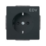 Busch-Jaeger 20 EUCKS/DV-81 Schuko-Steckdose mit Aufdruck 'EDV' anthrazit 2CKA002013A5266 