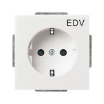 Busch-Jaeger 20 EUCKS/DV-84 Schuko-Steckdose mit Aufdruck 'EDV' studioweiß 2CKA002013A5268 