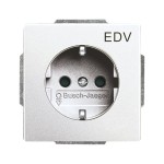 Busch-Jaeger 20 EUCKS/DV-83 Schuko-Steckdose mit Aufdruck 'EDV' alusilber 2CKA002013A5273 