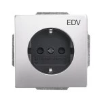 Busch-Jaeger 20 EUCKS/DV-866 Schuko-Steckdose mit Aufdruck 'EDV' edelstahl 2CKA002013A5277 