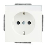 Busch-Jaeger 20 EUCNB-884 Schuko-Steckdose mit Beschriftungsfeld/erhöhtem Berührungsschutz studioweiß matt 2CKA002013A5433 