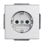 Busch-Jaeger 20 EUCRB-83 Schuko-Steckdose ohne Spreize mit erhöhtem Berührungsschutz alusilber 2CKA002013A5439 