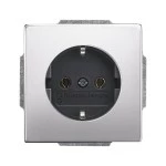 Busch-Jaeger 20 EUCRB-866 Schuko-Steckdose ohne Spreize mit erhöhtem Berührungsschutz edelstahl 2CKA002013A5442 