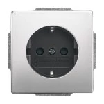 Busch-Jaeger 20 EUCBLI-866 Schuko-Steckdose Busch-steplight® mit Nachtorientierungslicht edelstahl 2CKA002013A5460 