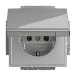 Busch-Jaeger 20 EUK-803 Schuko-Steckdose mit Klappdeckel graumetallic 2CKA002018A1493 