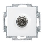 Busch-Jaeger 20 EUKBSL-914-101 Schuko-Steckdose mit Klappdeckel und Schloss alpinweiß 2CKA002018A1514 