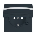 Busch-Jaeger 20 EUGKBN-35-101 Schuko-Steckdose mit Klappdeckel und Beschriftungsfeld anthrazit 2CKA002064A0302 