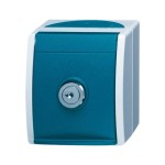 Busch-Jaeger 20 EWSL-53 Schuko Steckdose grau/blaugrün 2CKA002083A0822 