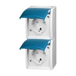 Busch-Jaeger 20-02 EBW-53 Schuko Steckdose mit erhöhtem Berührungsschutz grau/blaugrün 2CKA002084A0719 