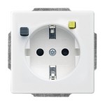 Busch-Jaeger 3120 EUCB-84 FI-SCHUKOMAT Schuko-Steckdose mit Fehlerstrom-Schutzschalter studioweiß 2CKA003116A0662 