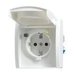 Busch-Jaeger 3120 EUGB-44 FI-SCHUKOMAT Schuko Steckdose mit Fehlerstrom-Schutzschalter alpinweiß 2CKA003116A0665 