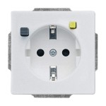 Busch-Jaeger 3120 EUCB-83 FI-SCHUKOMAT Schuko-Steckdose mit Fehlerstrom-Schutzschalter alusilber 2CKA003116A0668 