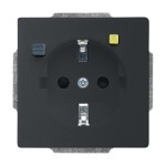 Busch-Jaeger 3120 EUCB-885 FI-SCHUKOMAT Schuko-Steckdose mit Fehlerstrom-Schutzschalter schwarz matt 2CKA003116A0671 