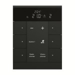 Busch-Jaeger SBR/U6.0.11-885 Raumtemperaturregler mit Bedienfunktion 6-fach Busch-Tenton® schwarz matt 2CKA006330A0040 