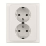 Busch-Jaeger 202 EUJB-84 SCHUKO Doppelsteckdose volle Abdeckung studioweiß 2TKA00003889 