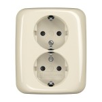 Busch-Jaeger 202 EUJB-212 SCHUKO Doppelsteckdose volle Abdeckung cremeweiß 2TKA00003897 