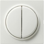 Gira 012840 Tastschalter 10AX 250V mit Abdeckung und Wippe 2-fach Wechselschalter 2-fach Reinweiß 