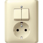 Gira 017501 Kombi Serien/SCHUKO Vollpl. Standard 55 Cremeweiß 