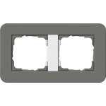 Gira 0212413 Abdeckrahmen 2f Gira E3 Dklgrau/Reinweiß 