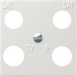 Gira 025803 Zentralpl. 4f symmetrisch Zubehör Reinweiß 