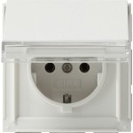 **Gira 041066 Schuko-Steckdose 16A 250V mit Klappdeckel und Beschriftungsfeld TX_44 Reinweiß 
