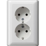 Gira 078003 2f-SCHUKO-Steckd. Vollpl. Standard 55 Reinweiß 