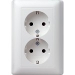 Gira 078004 2f-SCHUKO-Steckd. Vollpl. Standard 55 Reinweiß m 