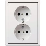 Gira 0780112 2f-SCHUKO-Steckd. + Rahmen Flächenschalter Reinweiß 