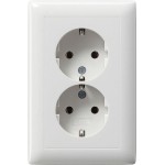 Gira 078203 2f-SCHUKO Vollpl. f. Gerätedose 1,5f Standard 55 Reinweiß 