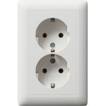 Gira 078204 2f-SCHUKO Vollpl. f. Gerätedose 1,5f Standard 55 Reinweiß m 