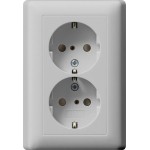 Gira 0783015 2f-SCHUKO-Steckd. SP + Vollpl. System 55 Grau m 