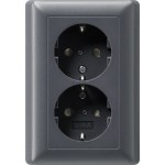 Gira 078328 2f-SCHUKO-Steckd. SP + Vollpl. System 55 Anthrazit 