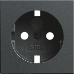 Gira 092128 Abdeckung für Schuko-Steckdose 16A 250V mit erhöhten Berührungsschutz (Shutter) System 55 Anthrazit 