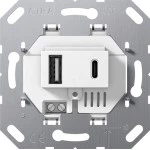 Gira 234900 USB-Spannungsvers. 2f Typ A/C Einsatz Weiß 